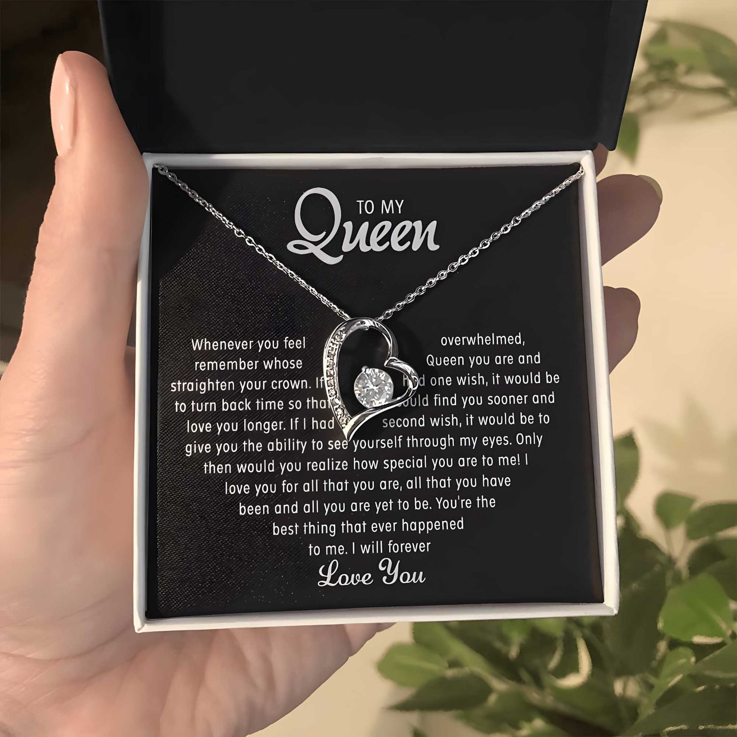 To my Queen – Love Heart Necklace