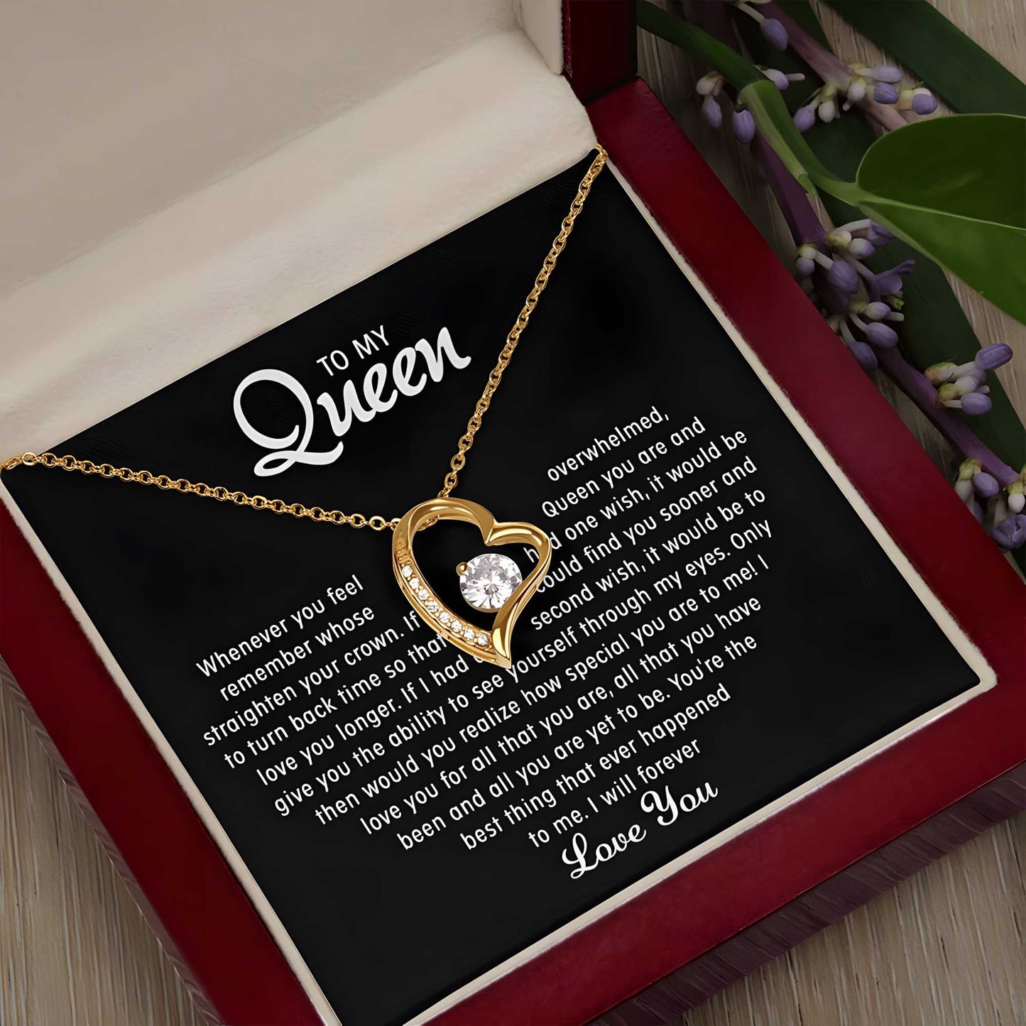 To my Queen – Love Heart Necklace